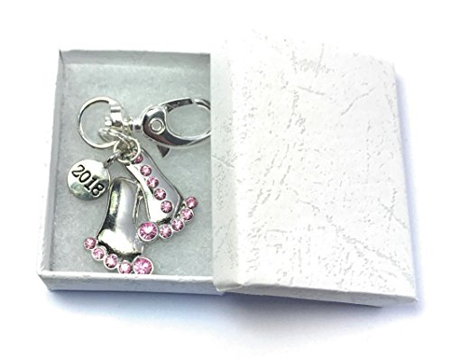 Libby 's Market Place - Llavero con diseño de pies de bebé (2018, con diamantes de imitación, con caja de regalo), color rosa