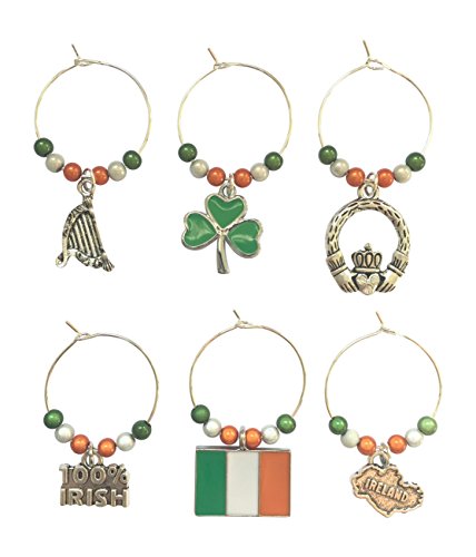 Libby's Market Place Ireland - Colgante de copa de vino irlandés con caja de regalo