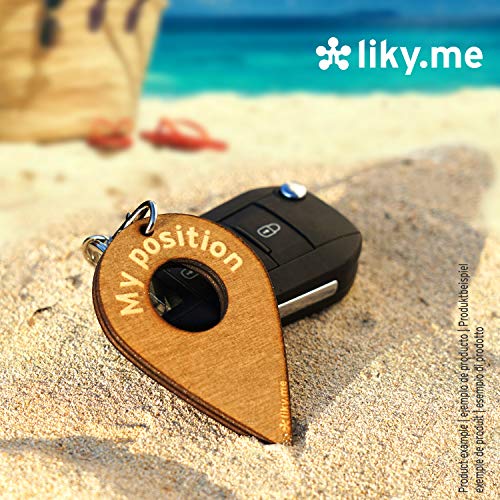 LIKY® Granada de Mano - Llavero Original de Madera Grabado Regalo Mujer Hombre cumpleaños pasatiempo joyería Colgante Bolso Mochila