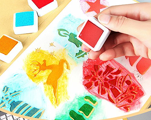 Lirener 12 Piezas Plantillas de la Fiesta de Navidad plástico Dibujo Pintura Stencil Escala gráficos Plantilla para DIY álbum de Fotos Cuaderno Diario de Recortes y Manualidades, 25.9x17.2cm