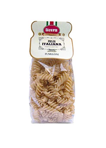 Livera Fusilloni 4 X 500Gr, Pasta Cortas Gigante de Sémola de Trigo Duro 100% Made in Italy, Fusilli Giganti, Excelencia Italiana, Pasta Artesanal italiana Seca, Cocina 10'