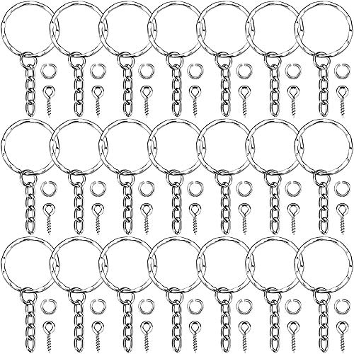 Llavero Anillo Dividido, 100 Eslabones de Cadena y Llavero de Metal Toroidal Abierto. Usado Para Organizar Llaves, Llaves de Garaje, Colgar Bricolaje Varios Accesorios de Joyería Pequeña