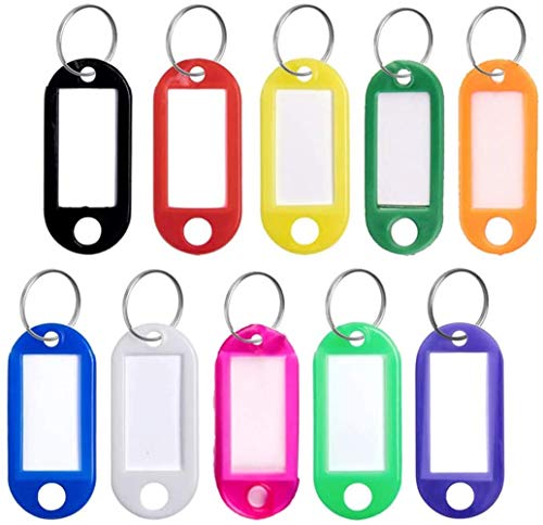 Llaveros de Colores Etiquetas con Llaveros Plástico Etiquetas Clave 10 Colores 50 Paquetes