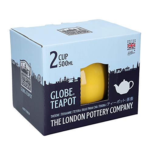 London Pottery Tetera con colador, Globe, cerámica, Amarillo, 2 Cup (500 ml)
