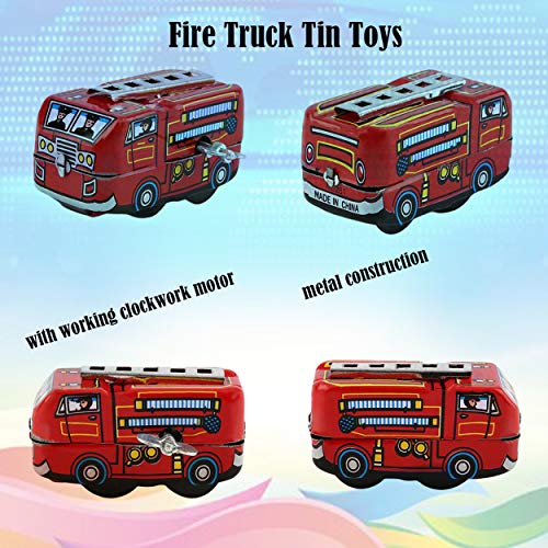 Losenlli Camión de bomberos de bomberos clásico retro Mecanismo de cuerda de cuerda hasta juguetes de hojalata Venta mundial