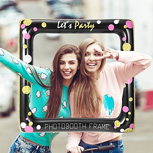 LUOEM Marco de Selfie inflable Photo Props Selfie Picture Photobooth Frame para cumpleaños boda nupcial ducha Baby Shower Summer Pool Party Supply