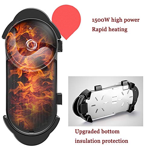 LUONE BBQ Hot Pot, Antiadherente de Alta Capacidad eléctrica Pan Molde de Horno Cubierta de Humo de la Plancha sartén de Alta Potencia multifunción Hot Pot Barbacoa Máquina,B,M