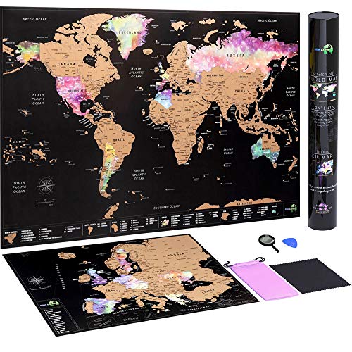 Mapa Mundi Rascar + Mapa Europa Rascar - con accesorios y tubo de regalo