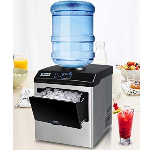 Máquina Comercial para fabricar Hielo con dispensador de Agua, máquina de fabricar Hielo eléctrica Diaria de 2 en 1 Productos 33 lbs con Cuchara para Hielo y Almacenamiento de Hielo de 2.6 LB