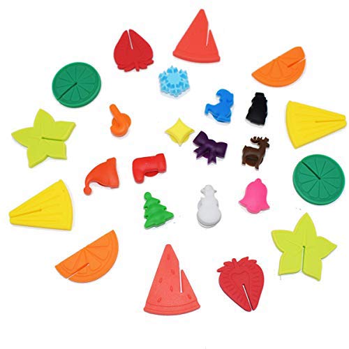 Marcadores De Bebida,Saijer Glass Markers Cristal Marcador Con Ventosa Copas Identificadores Marcadores De Copa forma de fruta Para Bar Fiesta Reuniones Celebraciones