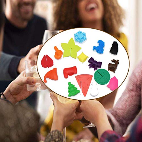 Marcadores De Bebida,Saijer Glass Markers Cristal Marcador Con Ventosa Copas Identificadores Marcadores De Copa forma de fruta Para Bar Fiesta Reuniones Celebraciones