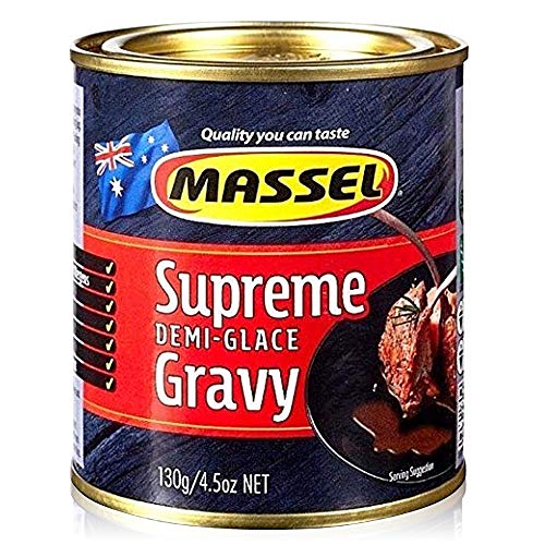 Massel Gravy Powder - Vegano, Sin Gluten, Certificado Kosher, Sabor Supremo Demi-Glace - 130g, Paquete de 1 Mezcla Instantánea de Salsa