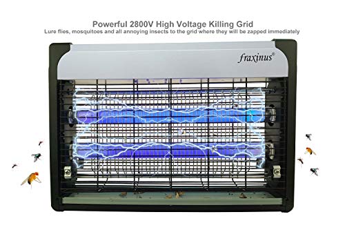 Matamoscas Electrico, Lampara Antimosquitos Electrico Luz Ultravioleta 20W Atrapa Insectos Eliminador, Ultra Delgado, Protege 1.000 sq.ft. [EU Plug]