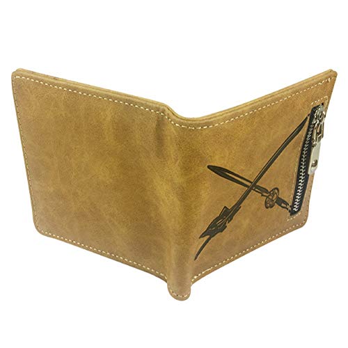 MAZF Unisex Anime Cuero Billetera Hombre Portatarjetas Wallet Sword Art Online PU Pantalones Cortos Casuales