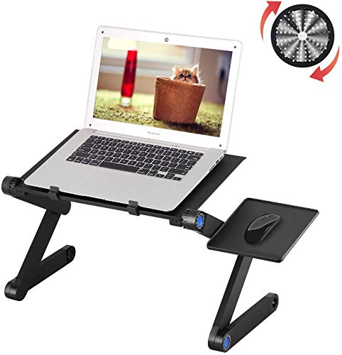 Mbuynow Mesa Ordenador Portatil, Soporte de Portatil£¬Mesa para Ordenador con Ventilador Enfriador Notebook PC Laptop Ordenador, Color Negro