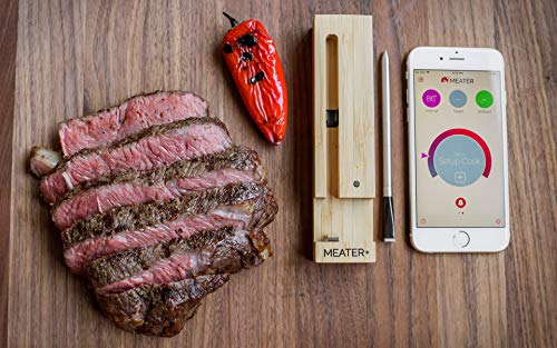 MEATER Plus 2 Unidades Ahorre €20 | 50m Termómetro inalámbrico Inteligente para Carne para el Horno, Parrilla de Cocina, Barbacoa, ahumador, asador con Bluetooth y conectividad Digital WiFi