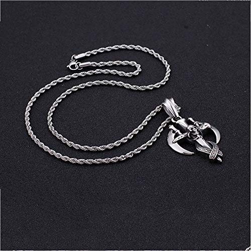MENCNKI Shantou guadaña de la Muerte Cruz Collar Retro Punk Acero Inoxidable Collares Pendientes para los Regalos Ornamento de la joyería Masculina y de la Mujer