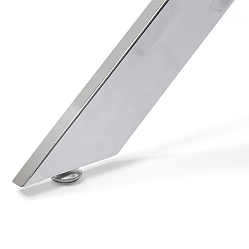 Mesa de Comedor Redonda Dalila Cristal Templado y pies de Metal Cromado (Cristal Canto Redondo 110 cm)