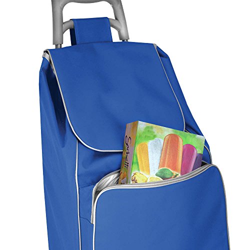 Metaltex Peony - Carro de Compra con 6 Ruedas, 48 Litros, Azul