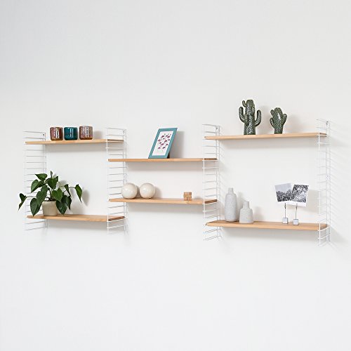 Metaltex Tomado-Estantería Modular Blanco-Madera, 70x21x68