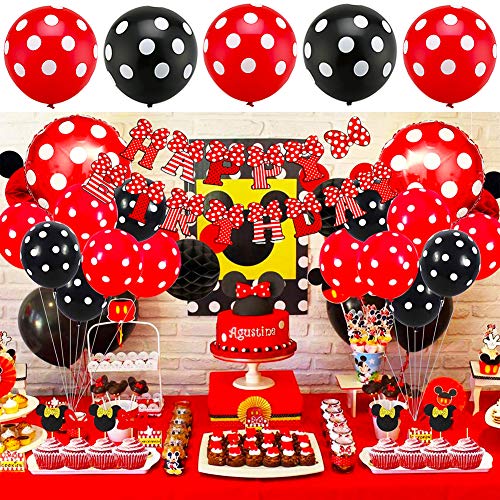Mickey Mouse Themed Decoraciones de Fiesta, BESTZY Mickey Party Globos Artículos de Fiesta de Mickey y Minnie para Fiestas de Cumpleaños Decoraciones