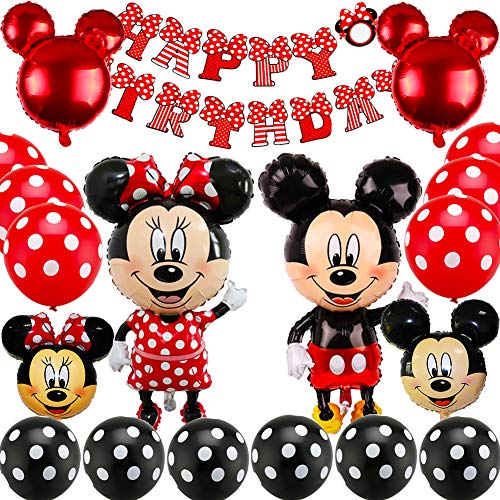 Mickey Mouse Themed Decoraciones de Fiesta, BESTZY Mickey Party Globos Artículos de Fiesta de Mickey y Minnie para Fiestas de Cumpleaños Decoraciones