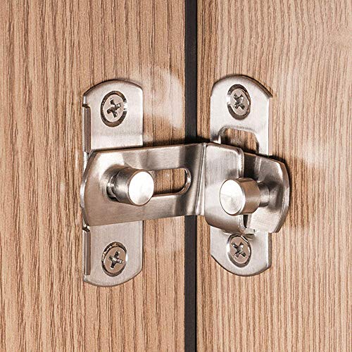 Mila-Amaz 2 Pcs Ángulo Recto Cierre Pestillo Puertas de Acero Inoxidable Puerta Cerrojo Granero Curvados Pestillos Pasador Puerta Seguridad