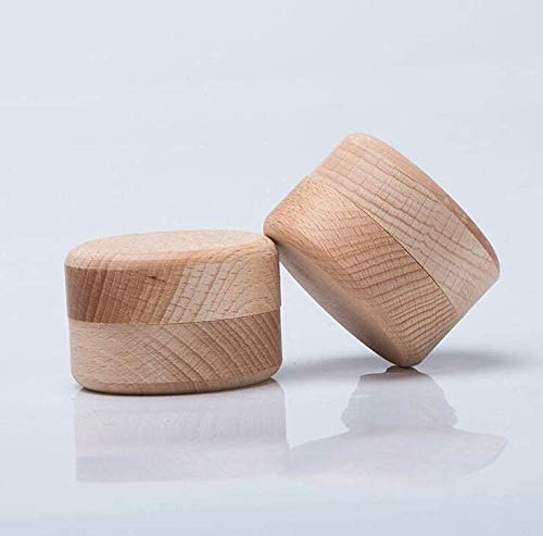 Mirrwin Caja Personalizada De La Boda del Anillo De Madera Caja Redonda de Madera del Anillo de Bodas Caja Redonda de Anillas de Madera 2 Piezas Se Puede Usar para Joyas como Anillos y aretes