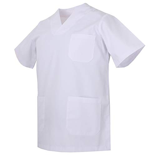 MISEMIYA - Casaca Unisex MÉDICO Enfermera Uniforme Limpieza Laboral ESTÉTICA Dentista Veterinaria Sanitario HOSTELERÍA - Ref.817 - XL, Casaca Sanitarios 817-2 Blanco