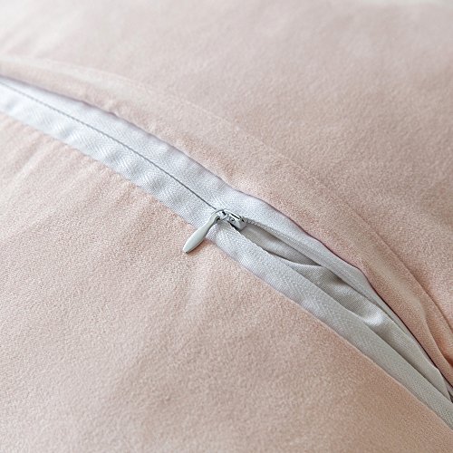 MIULEE Juego de 2 Funda de Almohada Cojines de Piel Decorativos Cuadrados y Suaves Cojines PeloPara la Decoración del Hogar Sofá Cama del12x20 Inch 30 x 50 cm Rosado