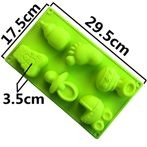 MKNzone 1 moldes de Silicona DIY, Tartas, Chocolate - Chupetes, biberones y Juguetes(29.5 X 17.5 X 3.5 cm)