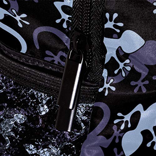 Mochila de niños para niños con mochila para niños y niñas de guardería de escuela primaria Outing negro y blanco rayo Negro Azul Salamandra 25.4x10x30 CM/10x4x12 in