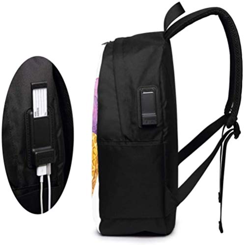 Mochila Escolar Bolsas De Senderismo Para Mujer Cartón Conos De Helado Mochila Para Hombre Laptop Ligera Informal Fresca Para El Libro De La Escuela,Viaje,Senderismo,Acampada,Hombres Niños