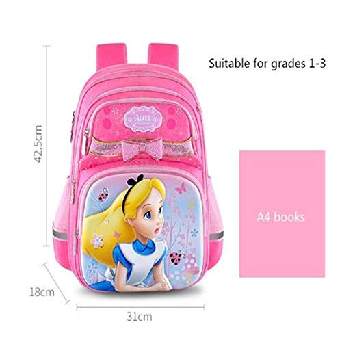 Mochila Infantil XYDBB Mochila para niños Alice Princess Elementary para niñas Offload Lightweight Red Backpack 42.5x31x18CM Sky Blue