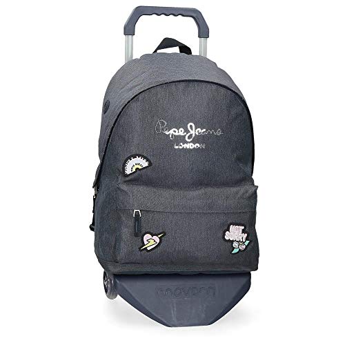 Mochila Pepe Jeans emi con Carro, Azul, 31x42x17.5 cm