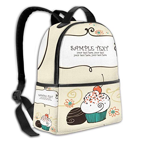 Mochilas Escolares Bolsa Daypack Mochila Tipo Casual para Niños Niñas para Portátiles Netbooks Receta Pastel De Magdalena Hornear Dulce