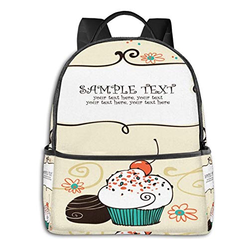 Mochilas Escolares Bolsa Daypack Mochila Tipo Casual para Niños Niñas para Portátiles Netbooks Receta Pastel De Magdalena Hornear Dulce