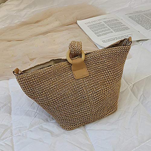 MODGS Bolso De Paja para Mujeres, Bolso De Playa De Verano De Viaje Bolso De Red De Pesca Bolso De Hombro Tejido De Compras para Mujeres/Niñas Valuable