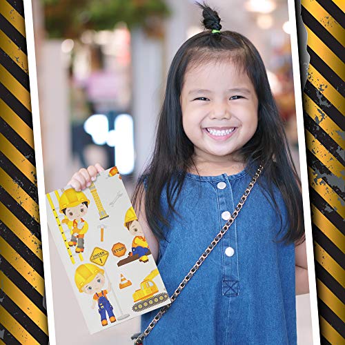 Moji Bags 25 Bolsas de Regalo de Construcción - Bolsas de Regalo de Papel Niños, Bolsas de Golosinas Ideales para Fiestas de Cumpleaños Eventos Escolares e Infantiles