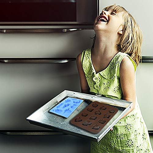 Molde de Silicona Animal, IHUIXINHE Cerdo Delfines Búho Molde de Hielo, Chocolate del Molde, Molde del Caramelo, Moldes para Hornear la Torta, Pan de Mollete, Traje de 3 Paquetes (animal)