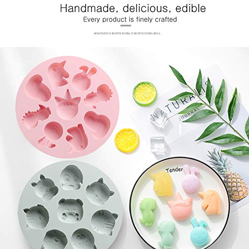 Molde de silicona animal - WENTS 2PCS Moldes de Silicona para Fondant, decoración de Tartas Herramientas para Hacer Bricolaje Dulces Chocolate Cubitos de Hielo jabón
