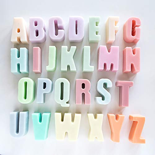 Molde de silicona con letras, 26 letras inglesas de chocolate, molde de cubitos de hielo, molde de bombones, molde de silicona para hornear chocolate, cubitos de hielo, galletas y pasteles