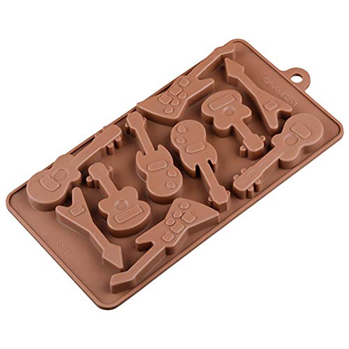 Molde de Silicona para Tartas, Forma de Guitarra, moldes para Caramelos antiadherentes, moldes para Hornear para Bombas de Grasa, Decoraciones de Tartas, moldes de Caramelo de Chocolate, gomitas