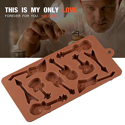 Molde de Silicona para Tartas, Forma de Guitarra, moldes para Caramelos antiadherentes, moldes para Hornear para Bombas de Grasa, Decoraciones de Tartas, moldes de Caramelo de Chocolate, gomitas
