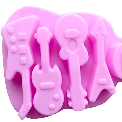 Moldes de Pastel/repostería/pan/hielo guitarras moldes para hornear silicona molde alimentos anti adhesiva 5 agujeros color aleatorio