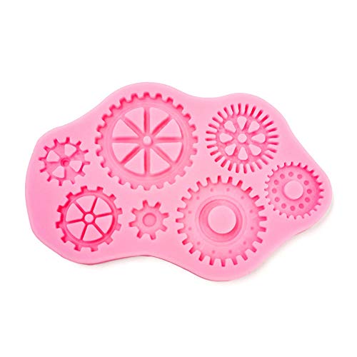 Moldes de silicona de grado alimenticio para bricolaje, equipo retro de maquinaria industrial, para jabón, pastel, chocolate, gelatina, dulces Herramientas para hornear (2 piezas)