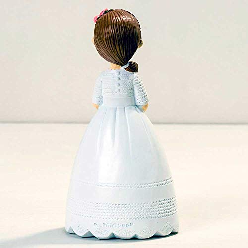 Mopec Figura niña Comunión con Rosario, Resina, 16.5 cm