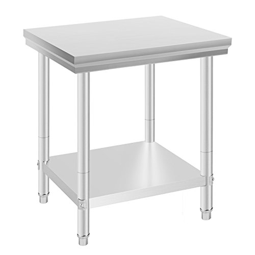 Moracle Mesa de Trabajo de Cocina Profesional 60x76x80cm Mesas de Cocina de Acero Inoxidable Tabla Mesa para Cocina Bar Restaurante Escuela (60x76x80cm)