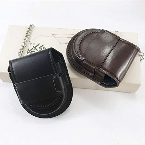 Morza Vintage Cadena embolsado Caja de Reloj clásico del Reloj de Bolsillo de Almacenamiento de Soporte Cubierta de Cuero del Monedero de la Bolsa de la