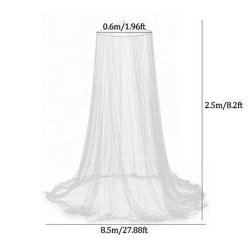 Mosquitera para cama, dosel de cama, cortinas de princesa, mosquitera de encaje, dosel para niños, protección contra moscas, interior y exterior, altura decorativa de 250 cm, color blanco